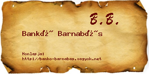 Bankó Barnabás névjegykártya