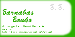 barnabas banko business card